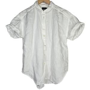 J. Crew Capitaine shirt in Baird McNutt Irish linen White S BY693‎